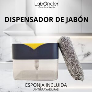 Dispensador de jabón y estropajo con esponja